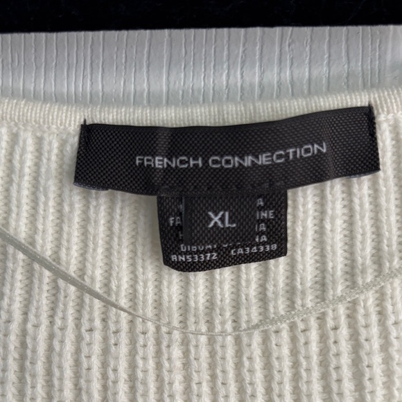 French Connection Ivory Ribbed Knit Top - Picture 2 of 9